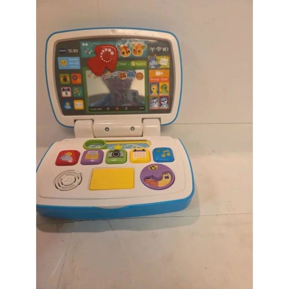 VTech Toddler Tech Laptop Interactive Educational Toy Computer - Blue/White